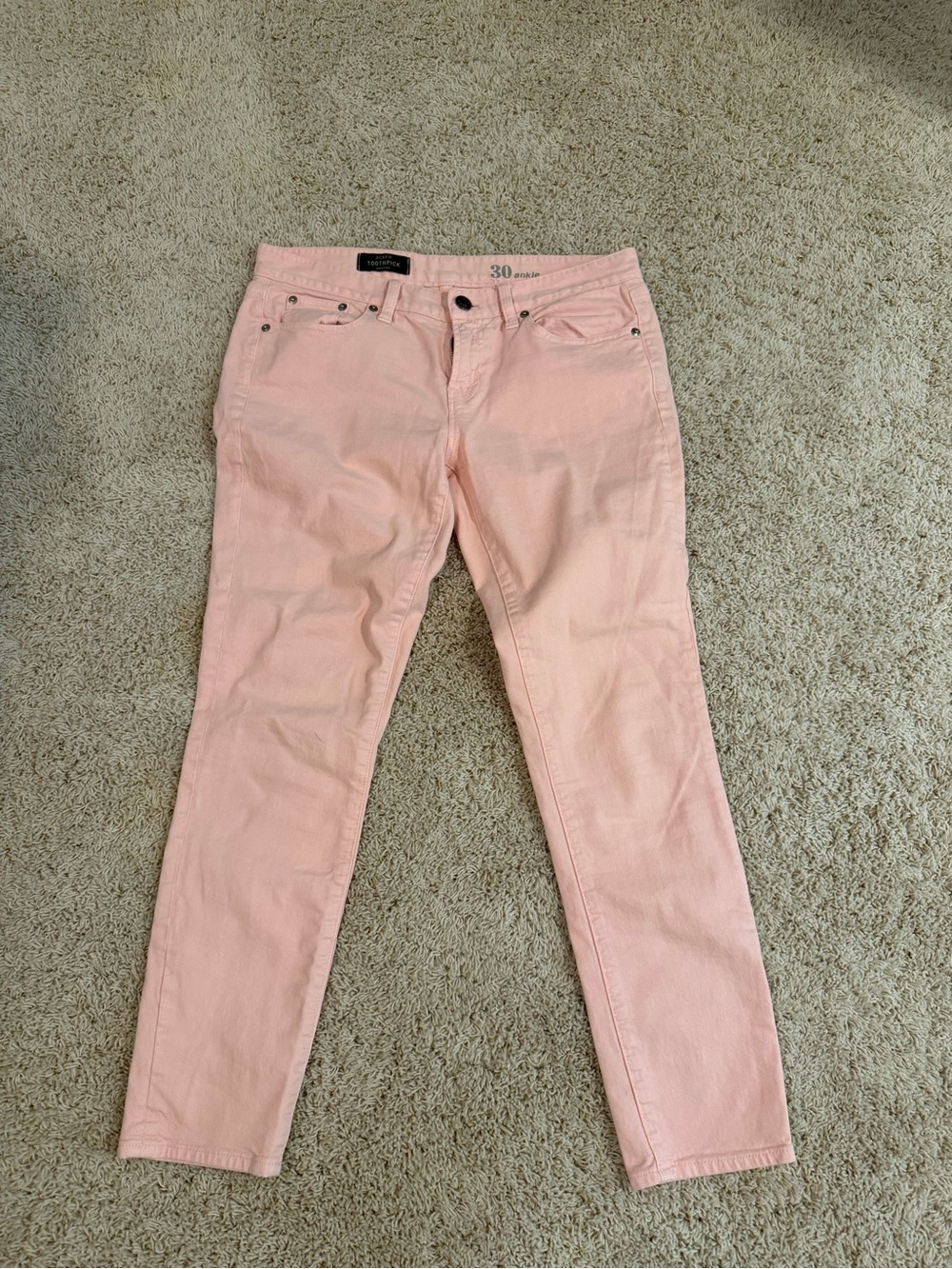 J. Crew Toothpick Ankle Light Pink Jeans